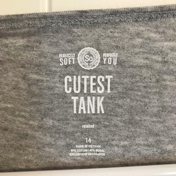 SO cutest Tank-Gray with White Lace - Picture 2 of 2